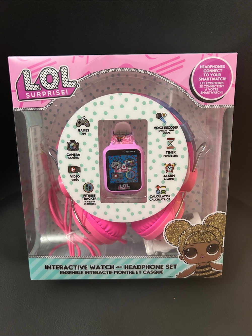 NWT 🆕 L.O.L. Surprise! Hot Pink Kids Interactive Watch and Matching Headphones